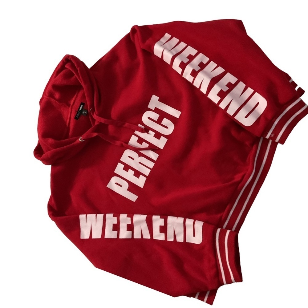 Fashion Nova Women Red Sweatshirt Pullover Hoodie Long Sleeves Size 1X‎ - Picture 4 of 8